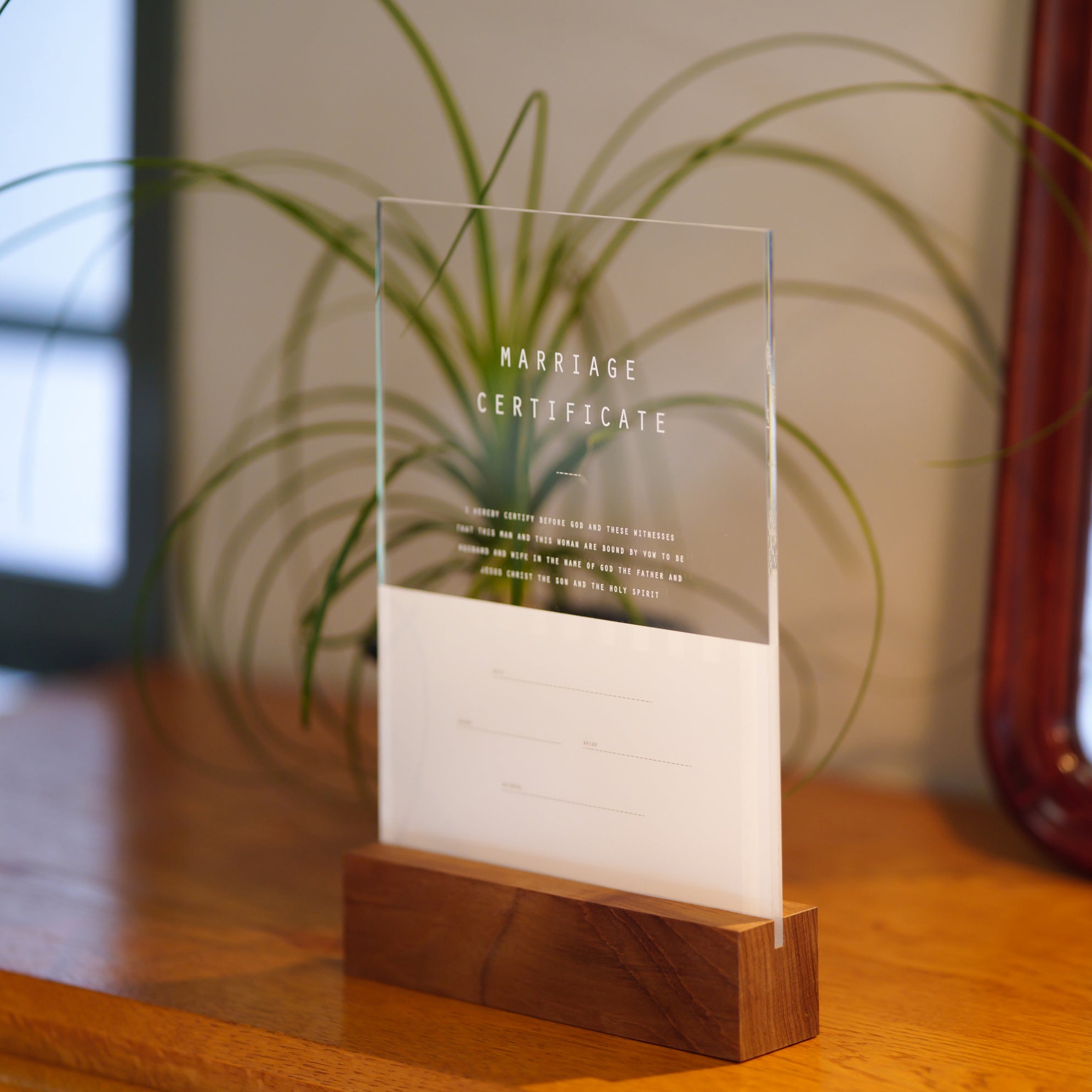 アクリル結婚証明書 A ホワイト クリア
