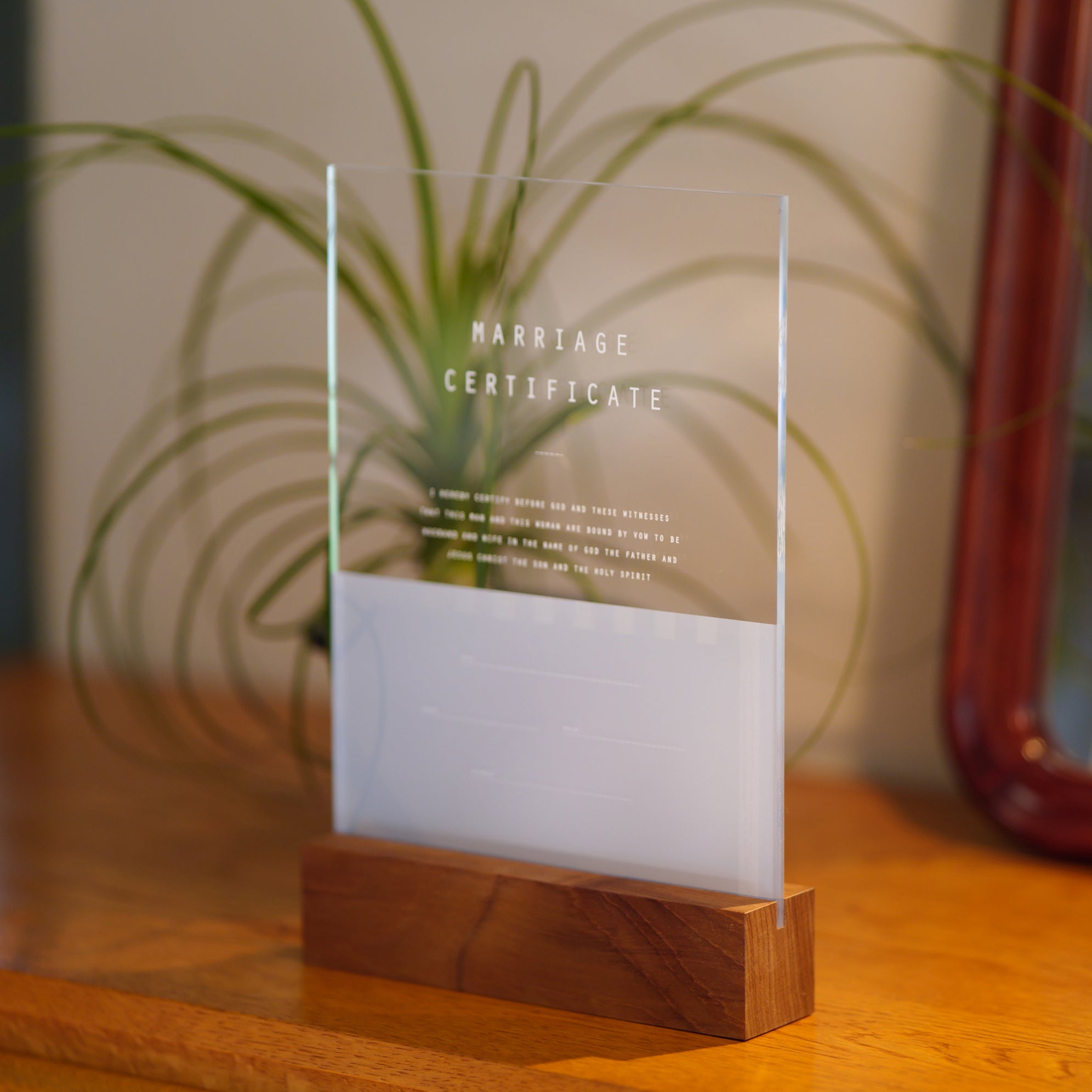 アクリル結婚証明書 A アースブルー クリア