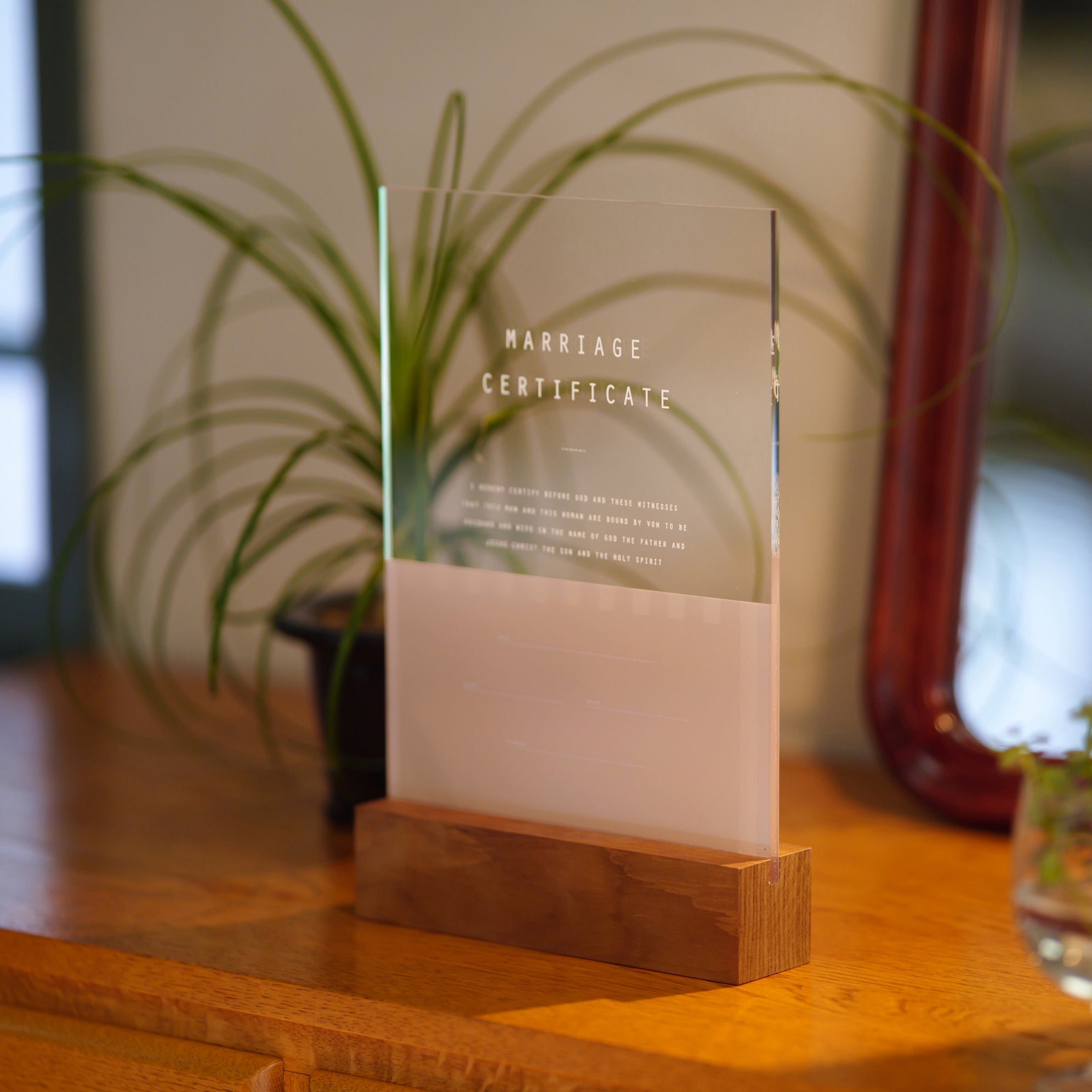 アクリル結婚証明書 A エクリュ クリア