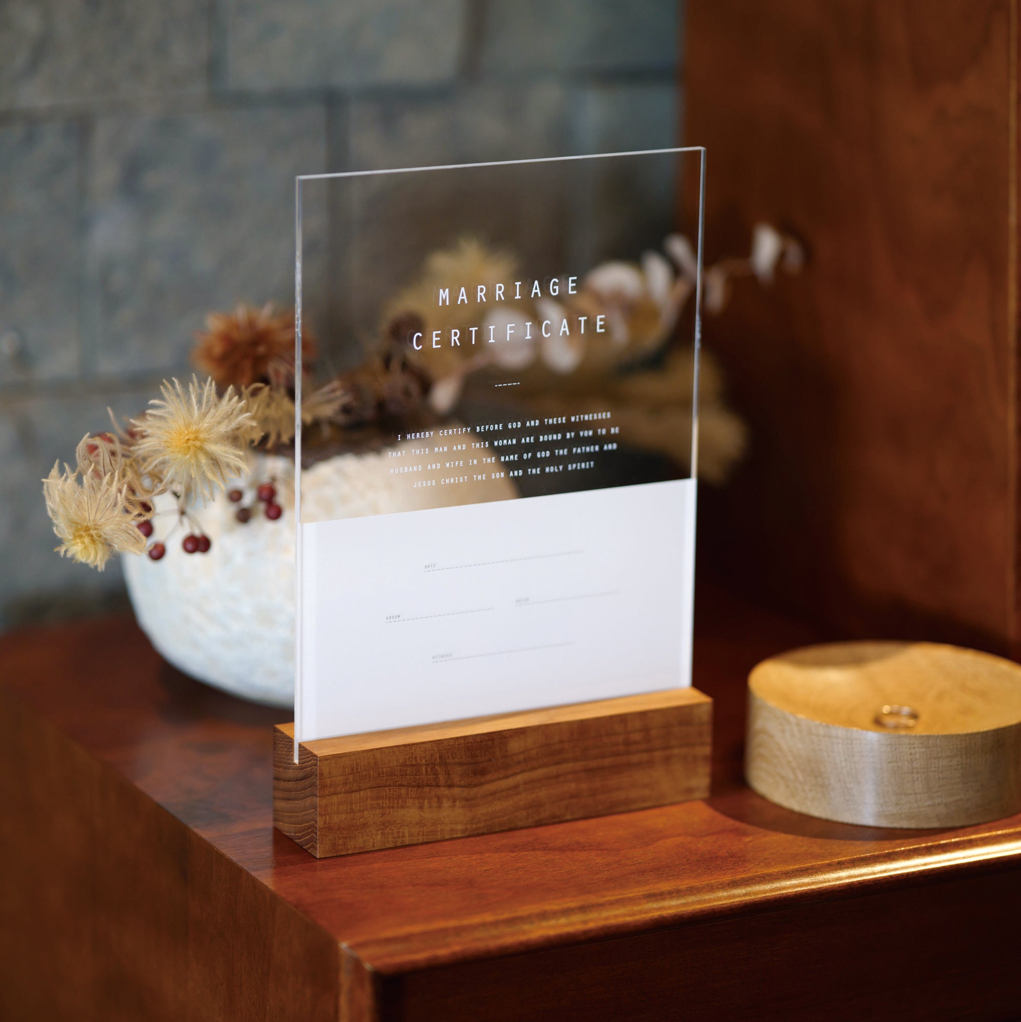 アクリル結婚証明書 A ホワイト クリア