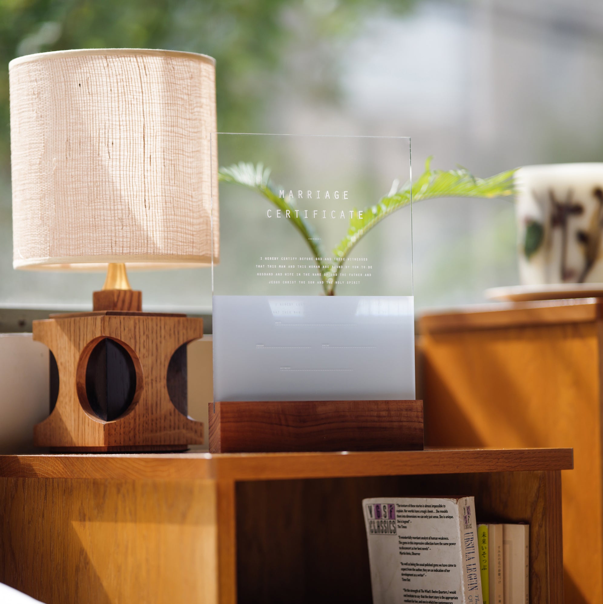 アクリル結婚証明書 A アースブルー クリア