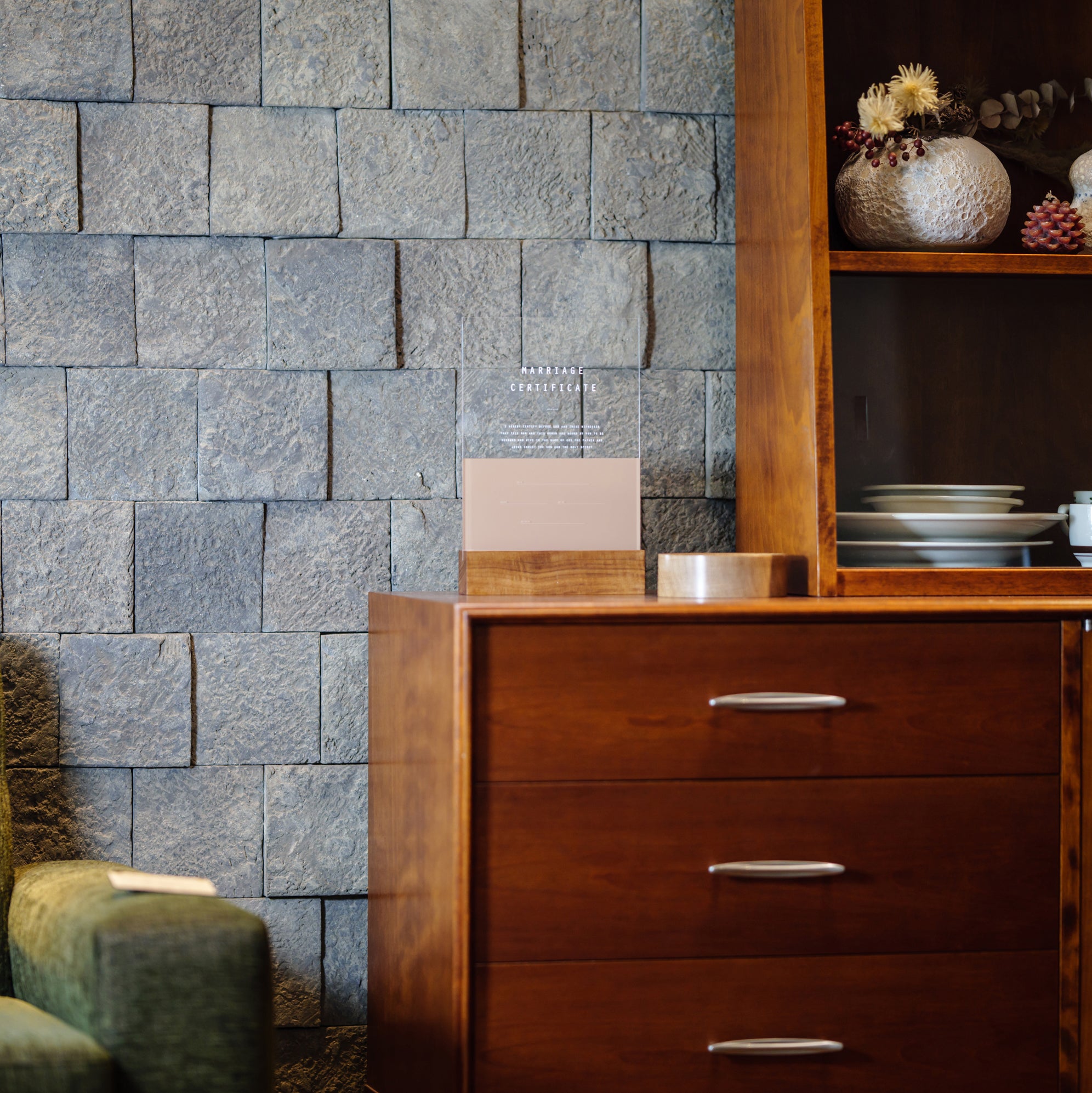 アクリル結婚証明書 A エクリュ クリア