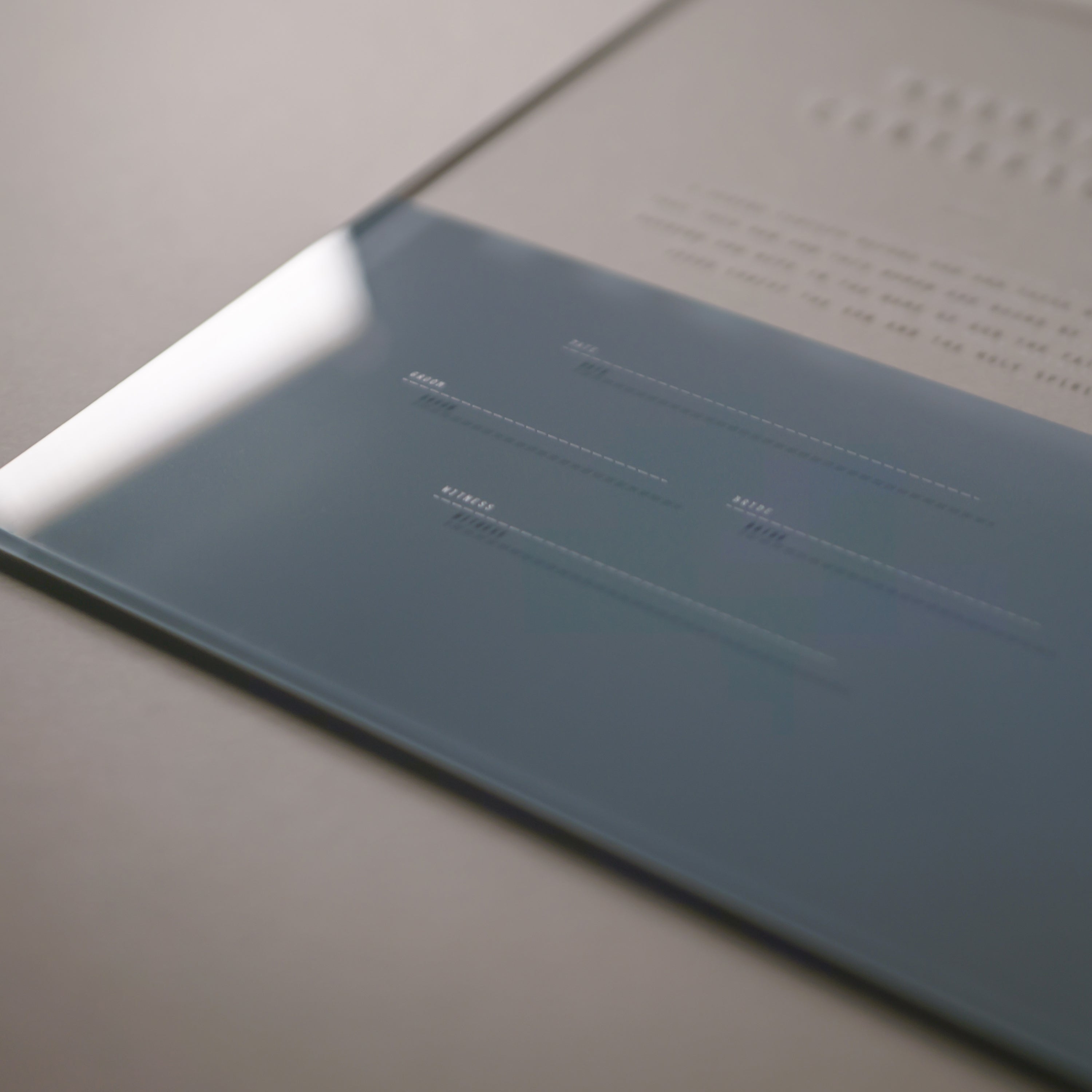 アクリル結婚証明書 A アースブルー クリア