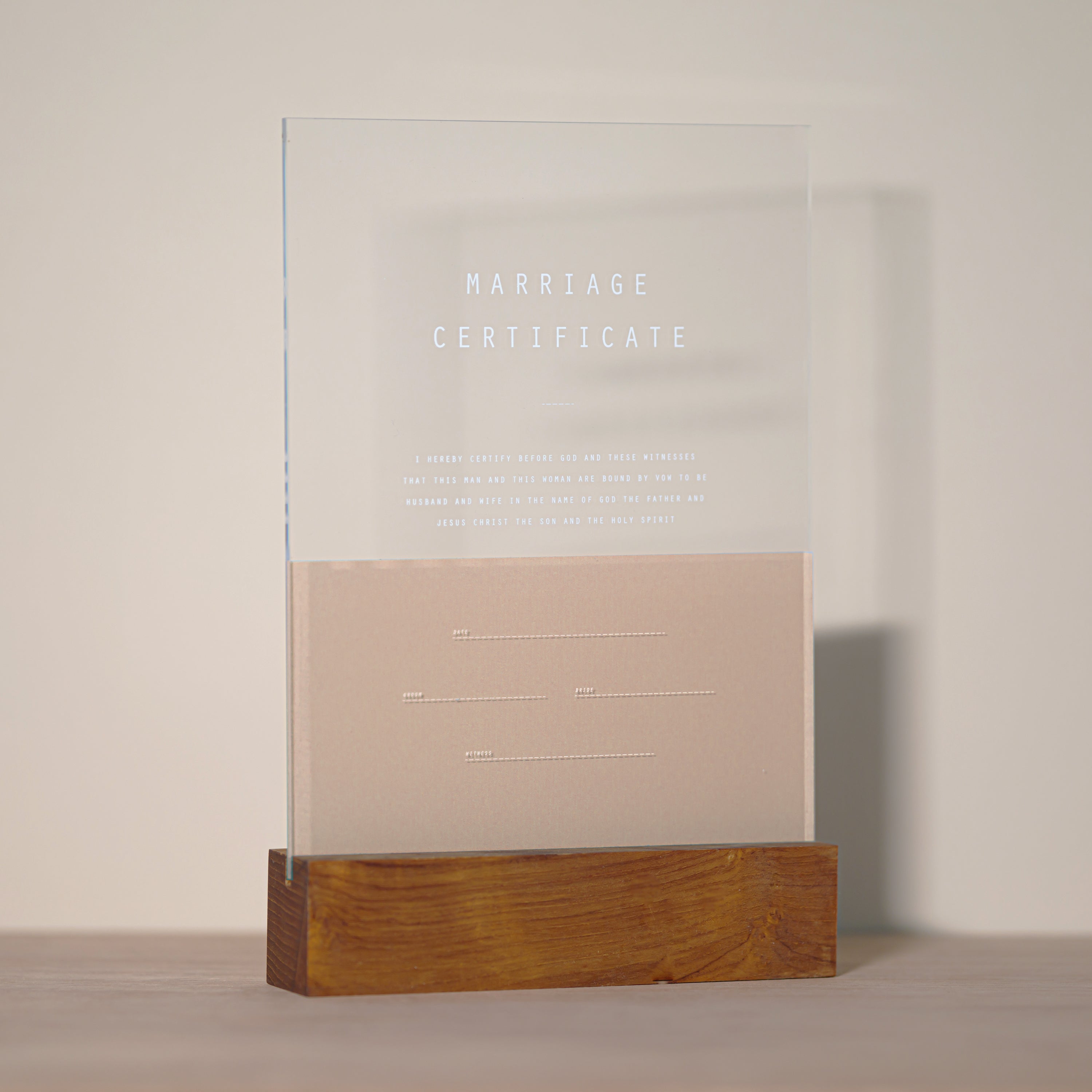 アクリル結婚証明書 A エクリュ クリア