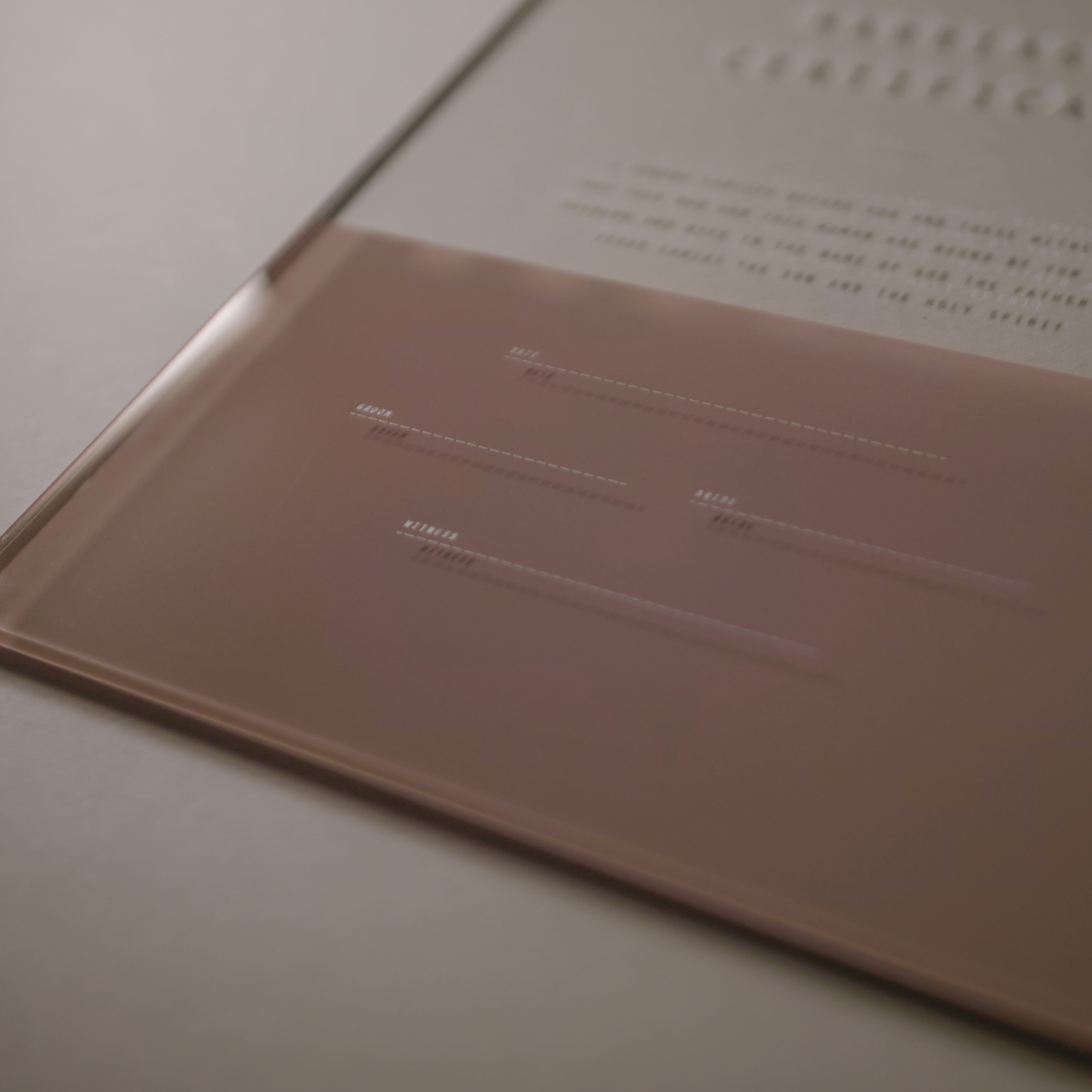 アクリル結婚証明書 A エクリュ クリア